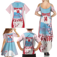 Japan Rugby Custom Family Matching Summer Maxi Dress and Hawaiian Shirt Go Sakuras Japanese Mount Fuji