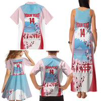 Japan Rugby Custom Family Matching Tank Maxi Dress and Hawaiian Shirt Go Sakuras Japanese Mount Fuji
