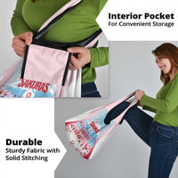 Japan Rugby Custom Grocery Bag Go Sakuras Japanese Mount Fuji