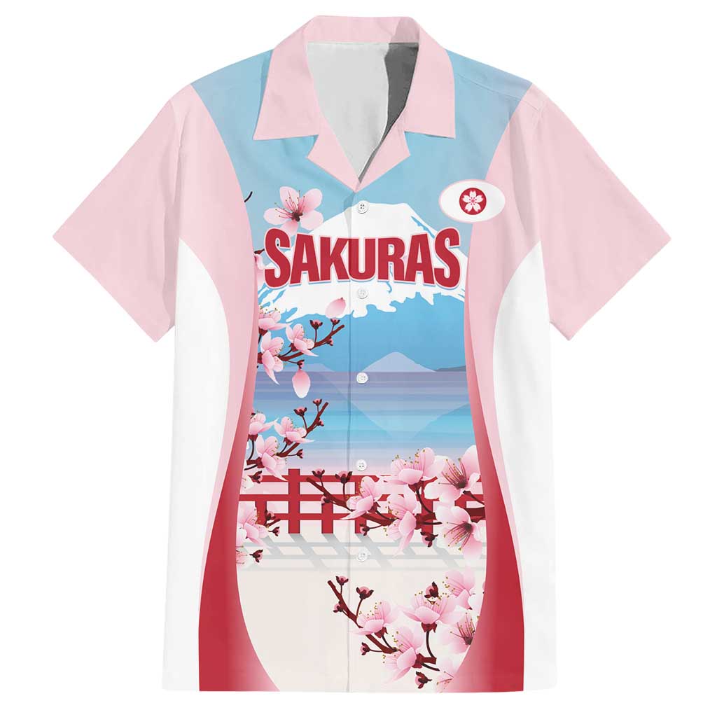 Japan Rugby Custom Hawaiian Shirt Go Sakuras Japanese Mount Fuji