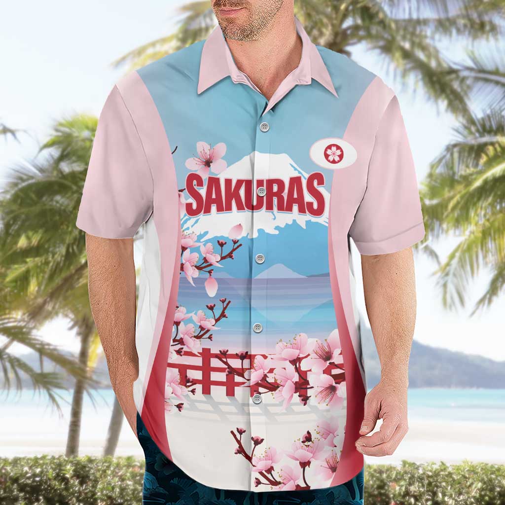 Japan Rugby Custom Hawaiian Shirt Go Sakuras Japanese Mount Fuji