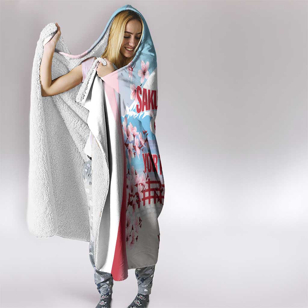 Japan Rugby Custom Hooded Blanket Go Sakuras Japanese Mount Fuji