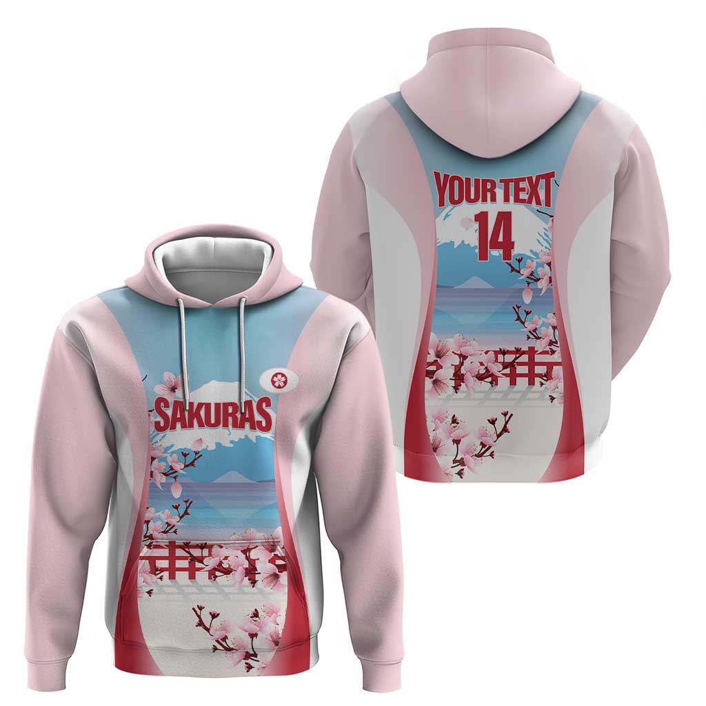 Japan Rugby Custom Hoodie Go Sakuras Japanese Mount Fuji