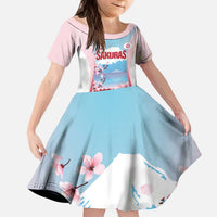 Japan Rugby Custom Kid Short Sleeve Dress Go Sakuras Japanese Mount Fuji