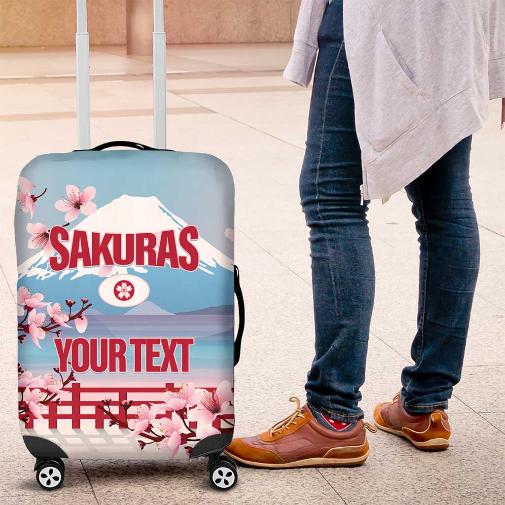Japan Rugby Custom Luggage Cover Go Sakuras Japanese Mount Fuji