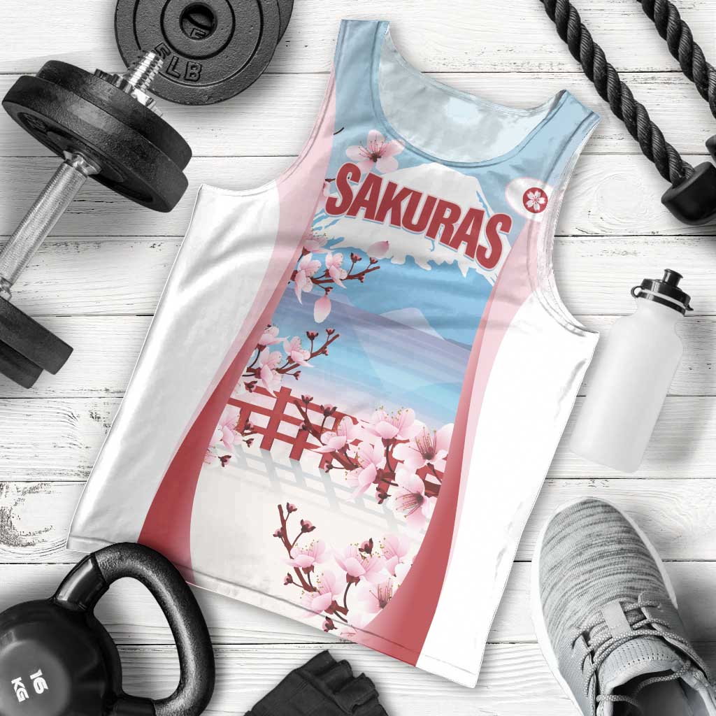 Japan Rugby Custom Men Tank Top Go Sakuras Japanese Mount Fuji