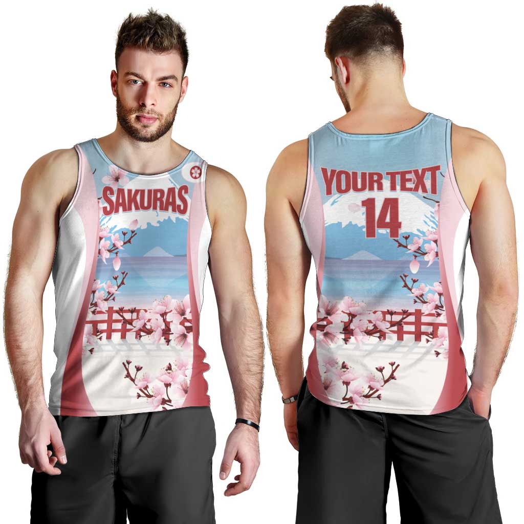 Japan Rugby Custom Men Tank Top Go Sakuras Japanese Mount Fuji