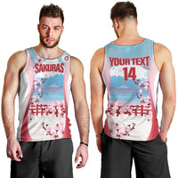 Japan Rugby Custom Men Tank Top Go Sakuras Japanese Mount Fuji