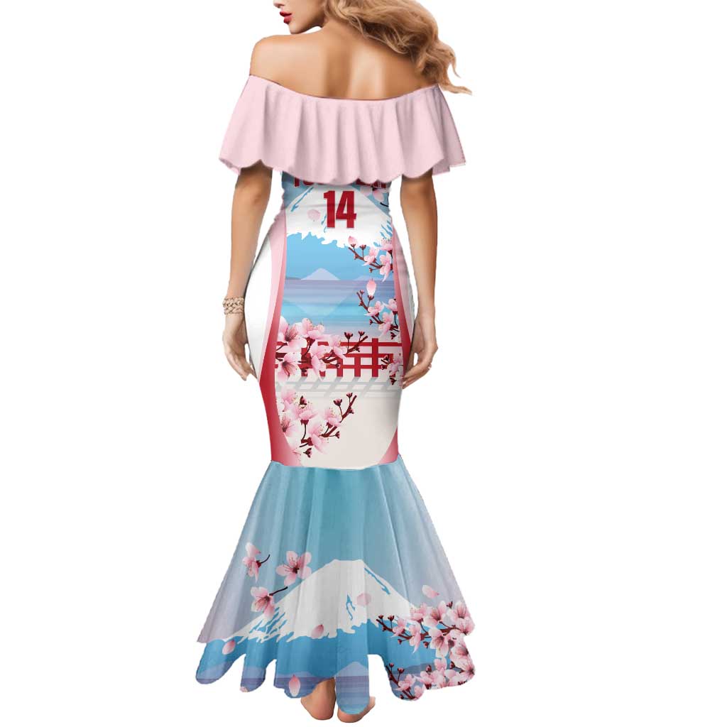 Japan Rugby Custom Mermaid Dress Go Sakuras Japanese Mount Fuji