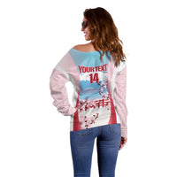 Japan Rugby Custom Off Shoulder Sweater Go Sakuras Japanese Mount Fuji
