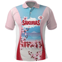 Japan Rugby Custom Polo Shirt Go Sakuras Japanese Mount Fuji