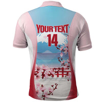 Japan Rugby Custom Polo Shirt Go Sakuras Japanese Mount Fuji