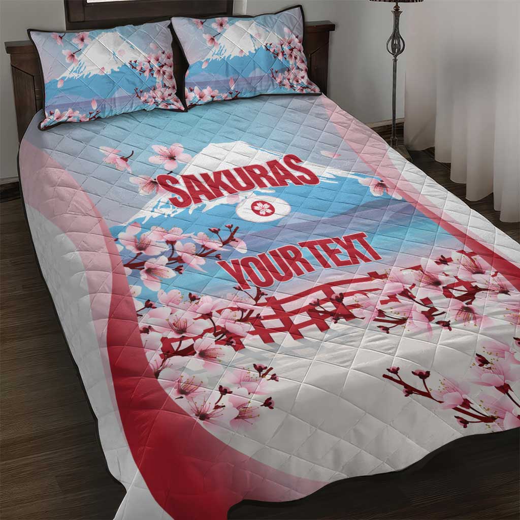 Japan Rugby Custom Quilt Bed Set Go Sakuras Japanese Mount Fuji