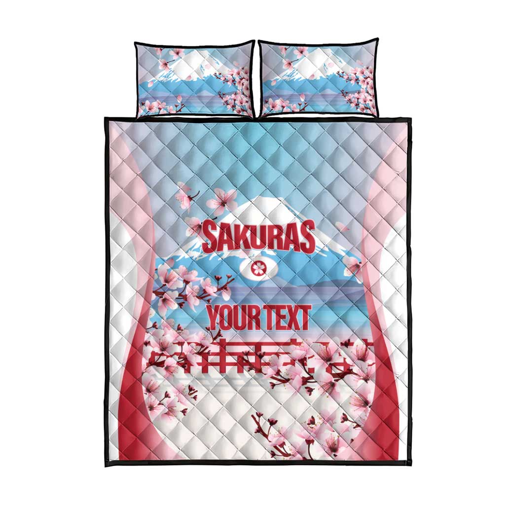 Japan Rugby Custom Quilt Bed Set Go Sakuras Japanese Mount Fuji