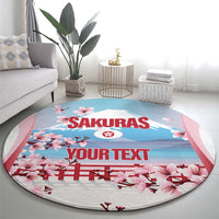 Japan Rugby Custom Round Carpet Go Sakuras Japanese Mount Fuji