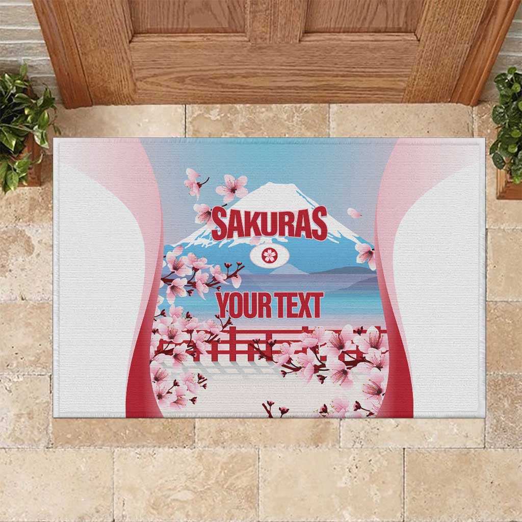 Japan Rugby Custom Rubber Doormat Go Sakuras Japanese Mount Fuji