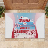 Japan Rugby Custom Rubber Doormat Go Sakuras Japanese Mount Fuji