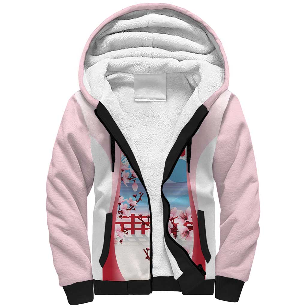 Japan Rugby Custom Sherpa Hoodie Go Sakuras Japanese Mount Fuji