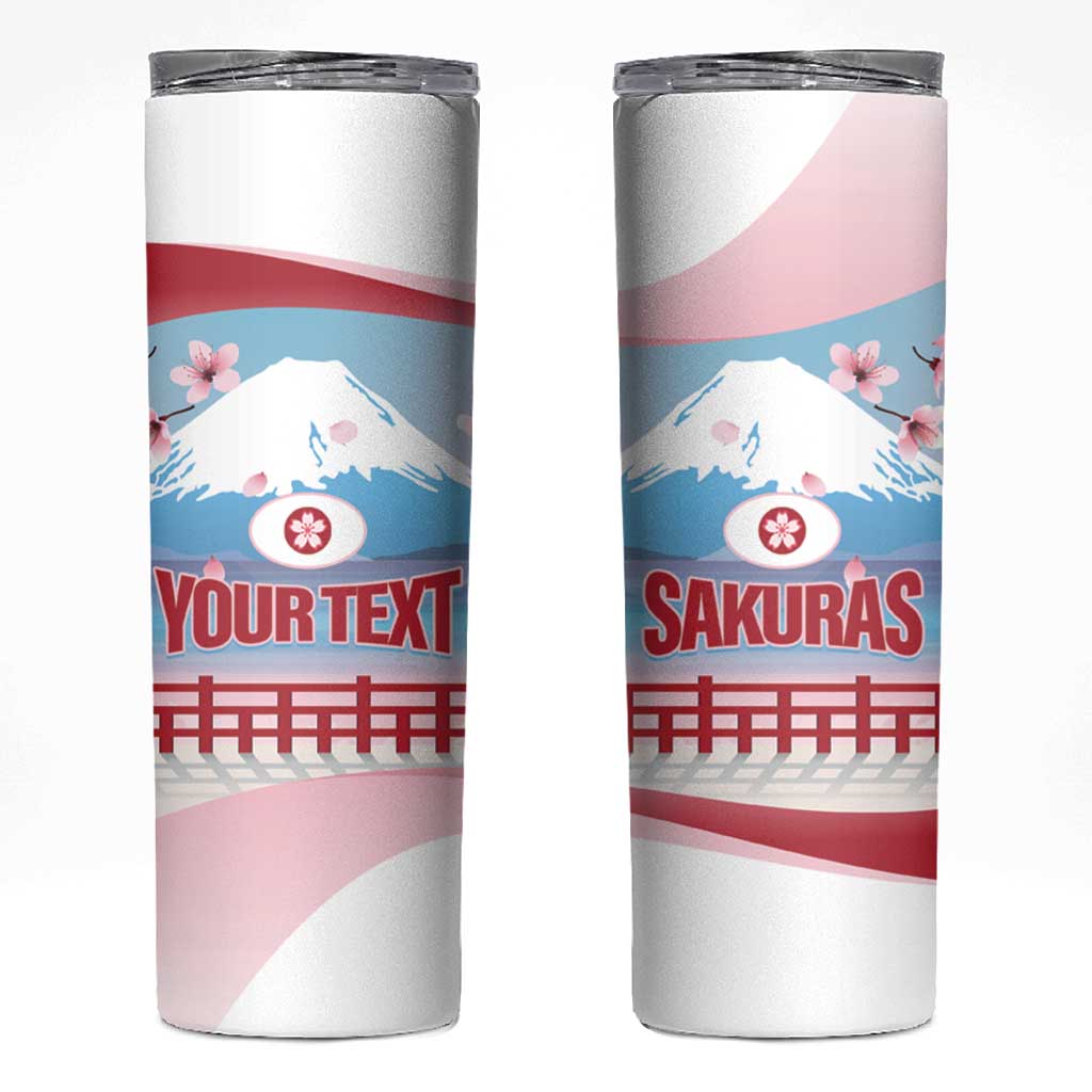 Japan Rugby Custom Skinny Tumbler Go Sakuras Japanese Mount Fuji