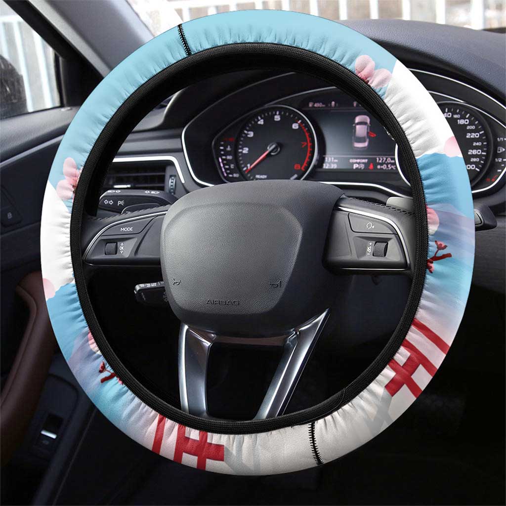 Japan Rugby Steering Wheel Cover Go Sakuras Japanese Mount Fuji