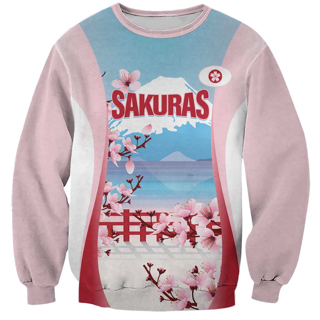 Japan Rugby Custom Sweatshirt Go Sakuras Japanese Mount Fuji