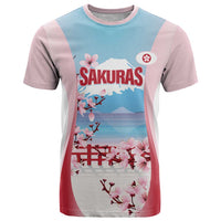 Japan Rugby Custom T Shirt Go Sakuras Japanese Mount Fuji