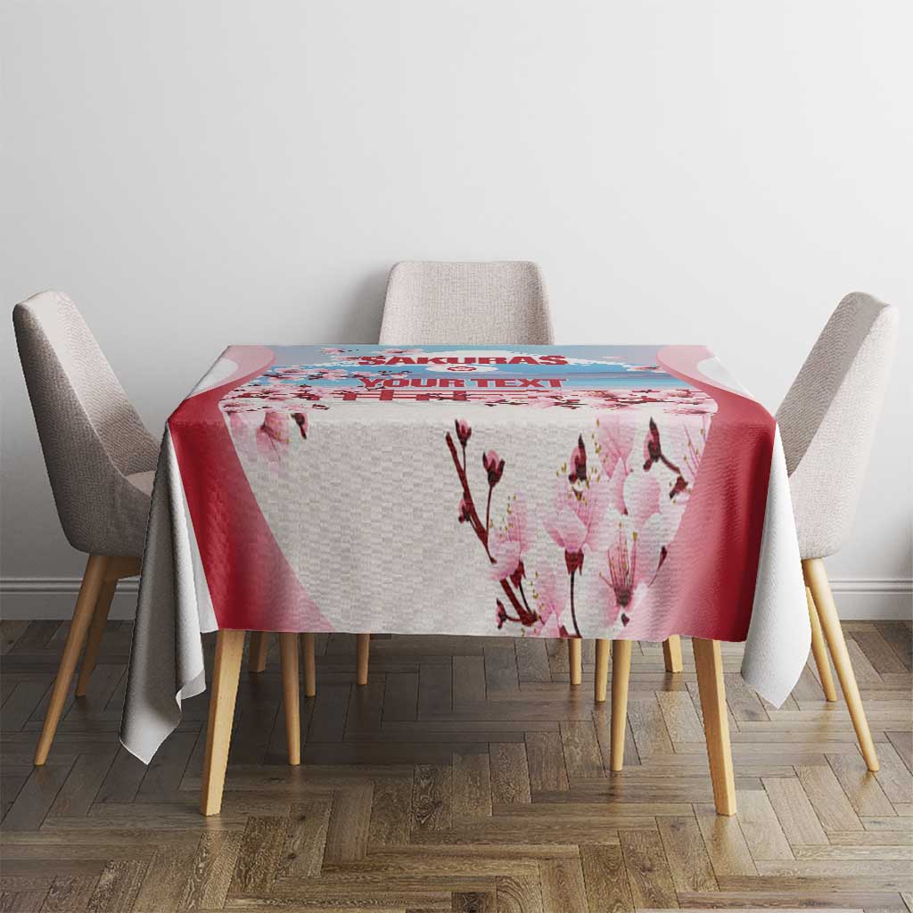 Japan Rugby Custom Tablecloth Go Sakuras Japanese Mount Fuji
