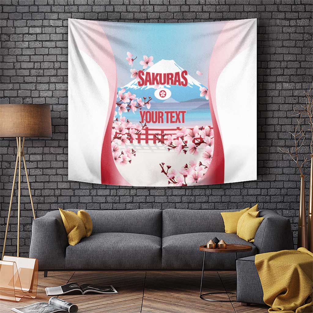 Japan Rugby Custom Tapestry Go Sakuras Japanese Mount Fuji