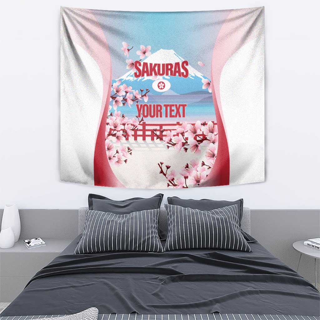 Japan Rugby Custom Tapestry Go Sakuras Japanese Mount Fuji