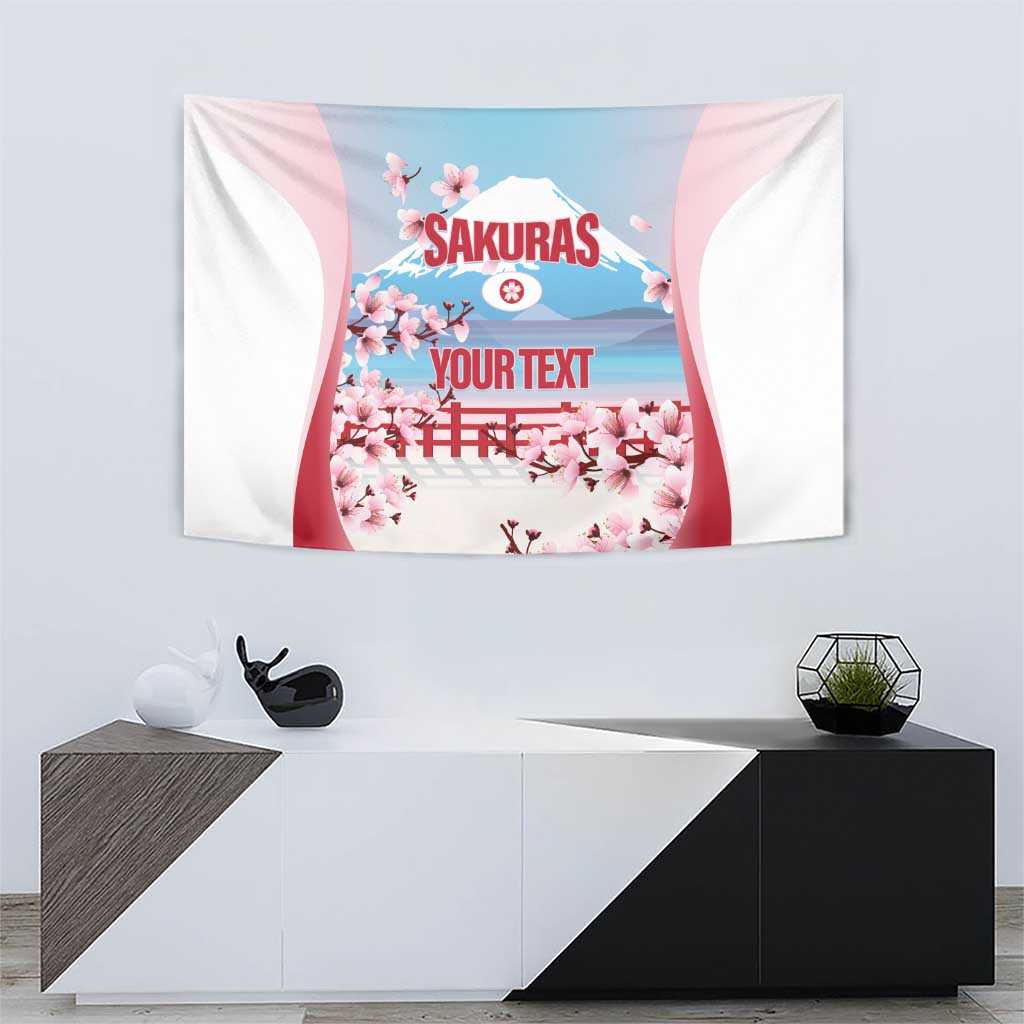 Japan Rugby Custom Tapestry Go Sakuras Japanese Mount Fuji