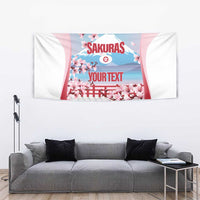 Japan Rugby Custom Tapestry Go Sakuras Japanese Mount Fuji