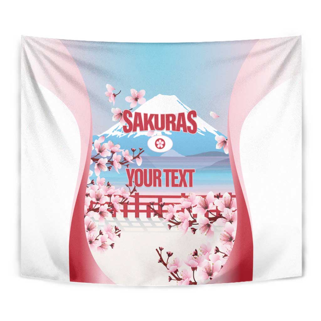 Japan Rugby Custom Tapestry Go Sakuras Japanese Mount Fuji