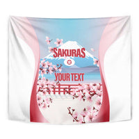 Japan Rugby Custom Tapestry Go Sakuras Japanese Mount Fuji
