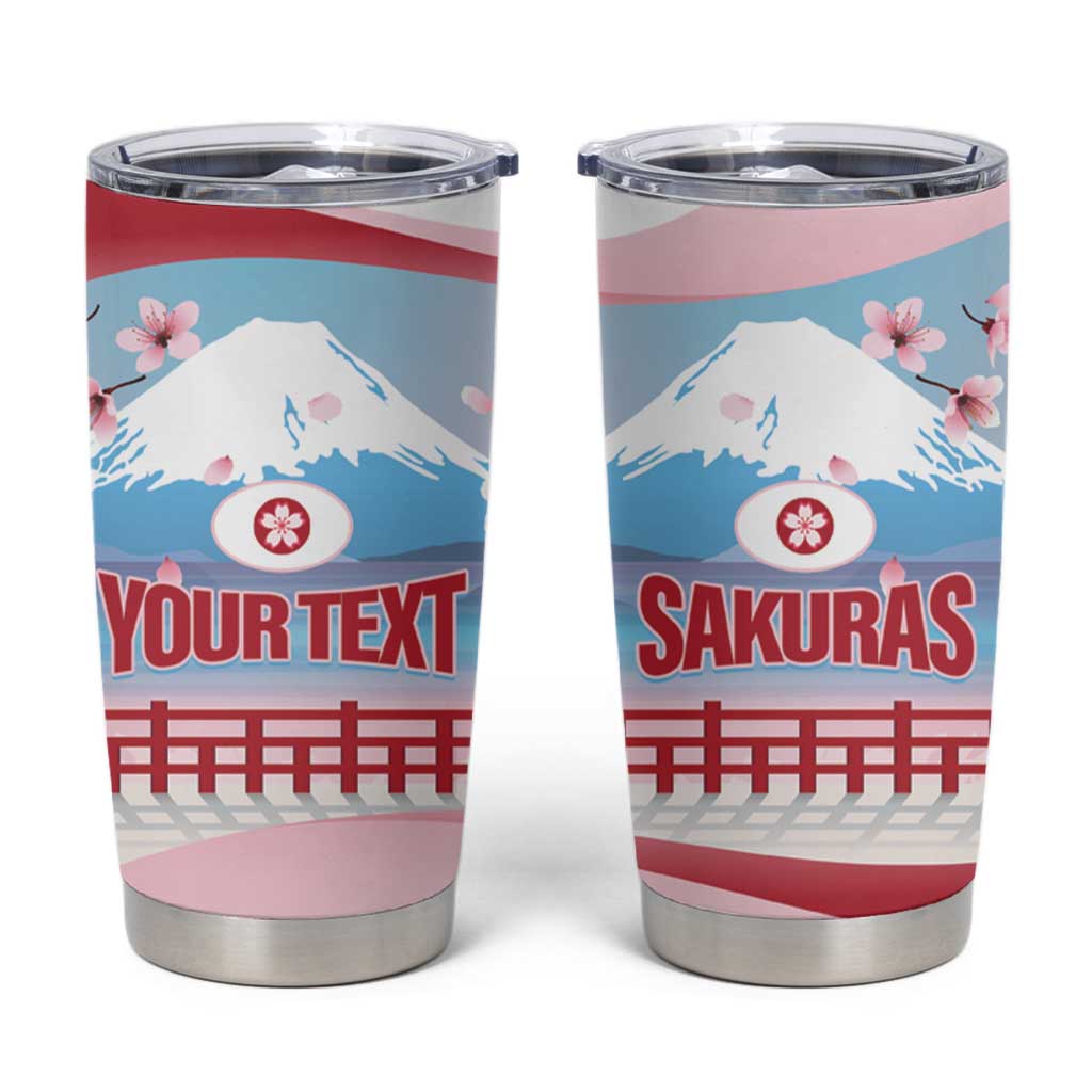 Japan Rugby Custom Tumbler Cup Go Sakuras Japanese Mount Fuji