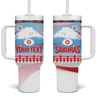 Japan Rugby Custom Tumbler With Handle Go Sakuras Japanese Mount Fuji
