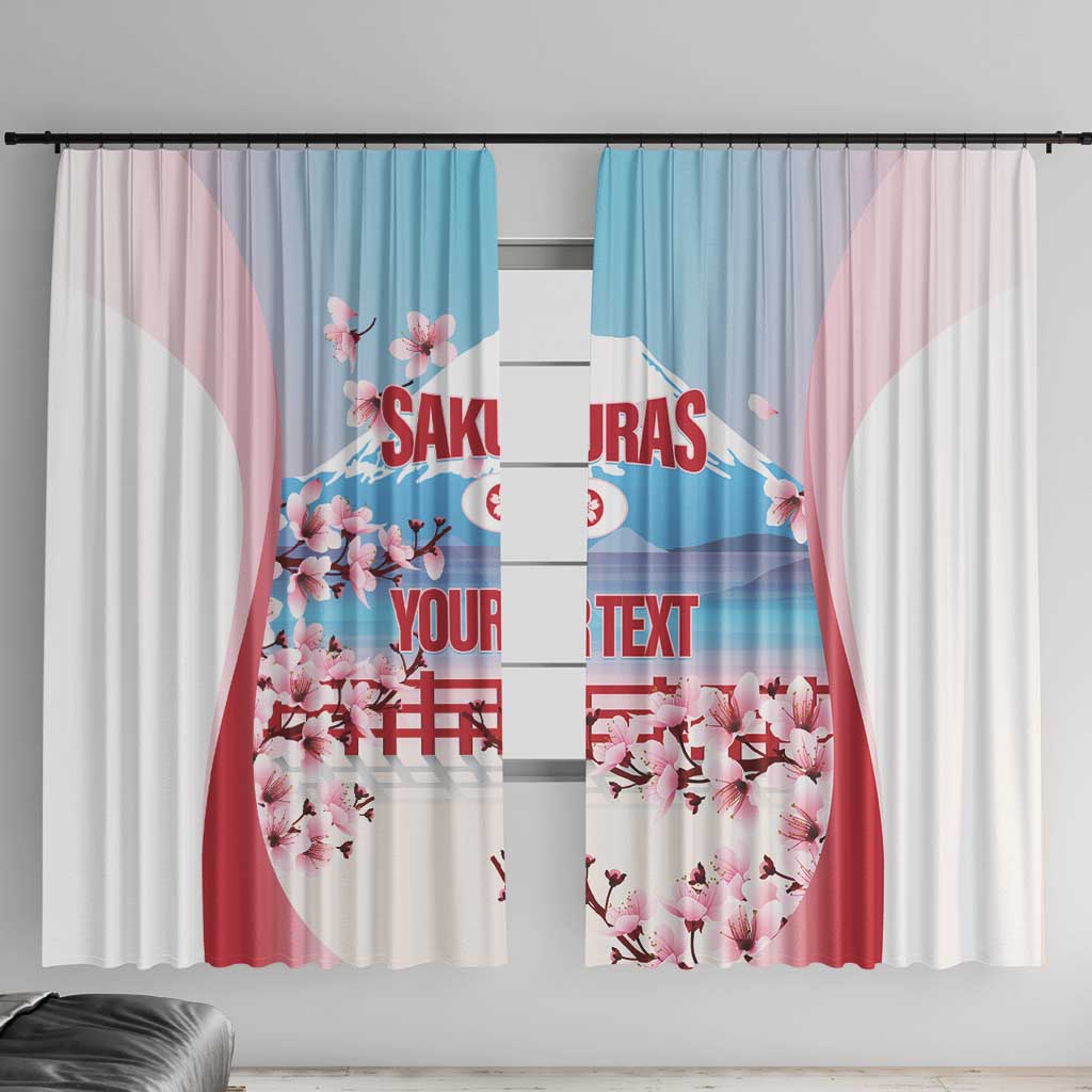Japan Rugby Custom Window Curtain Go Sakuras Japanese Mount Fuji
