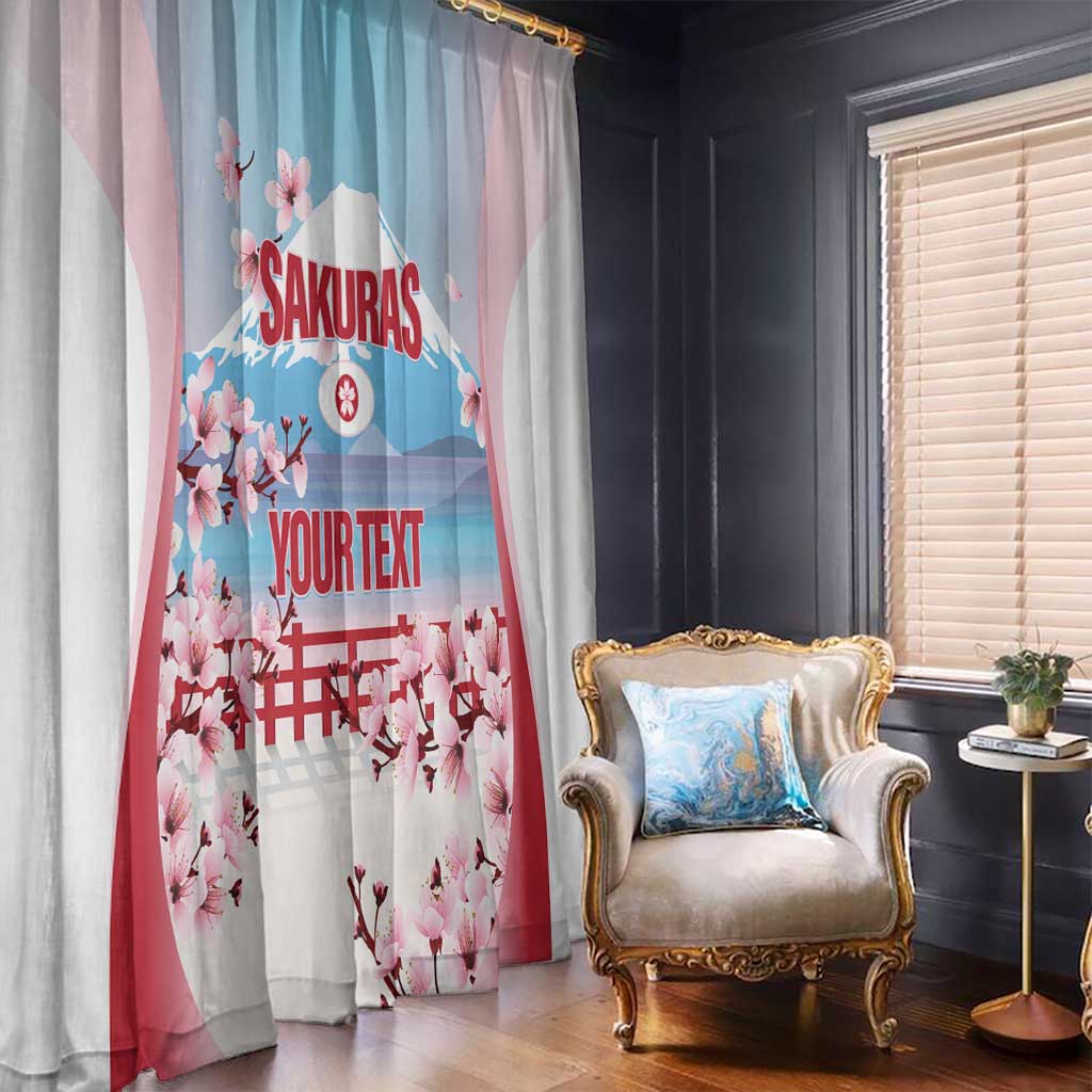 Japan Rugby Custom Window Curtain Go Sakuras Japanese Mount Fuji