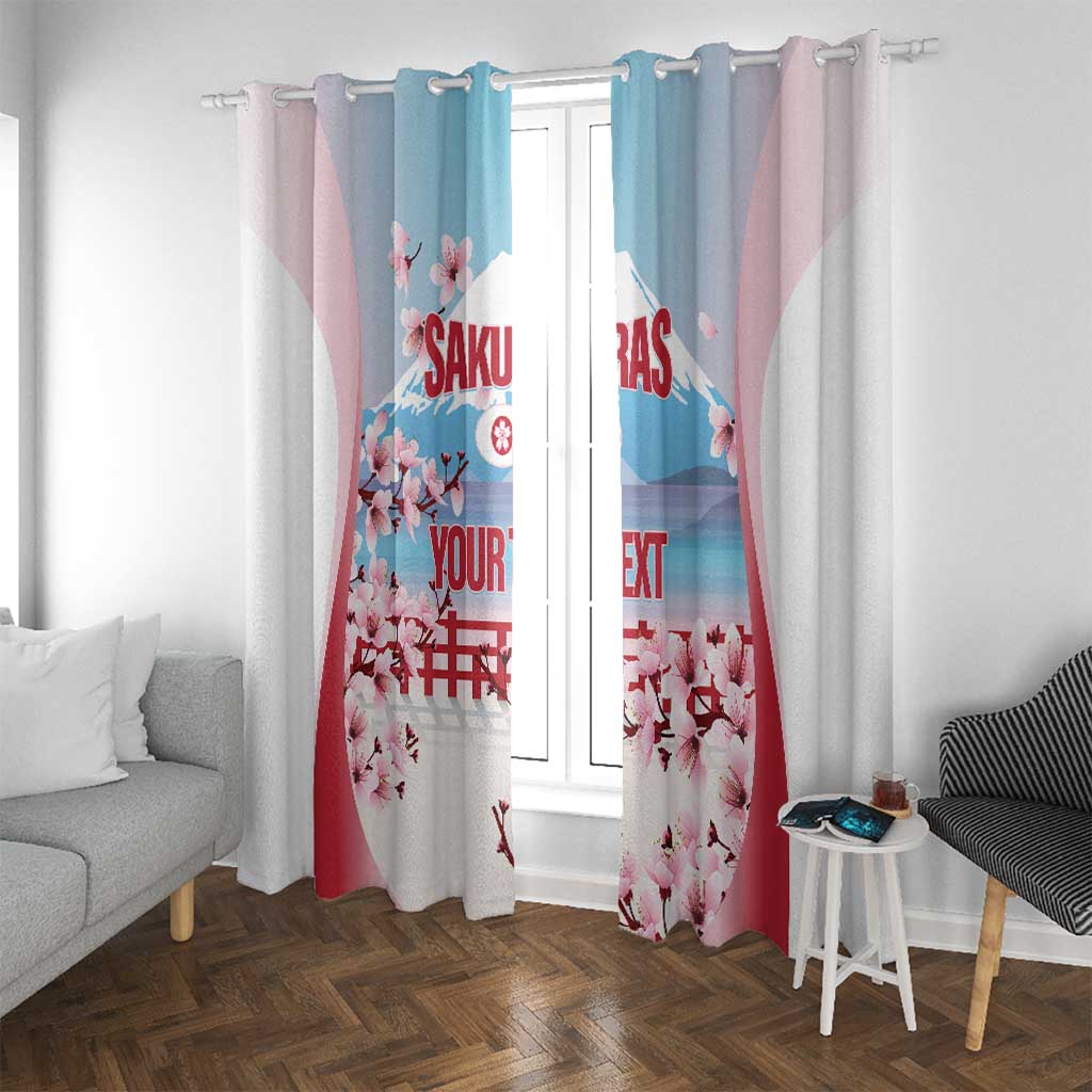 Japan Rugby Custom Window Curtain Go Sakuras Japanese Mount Fuji