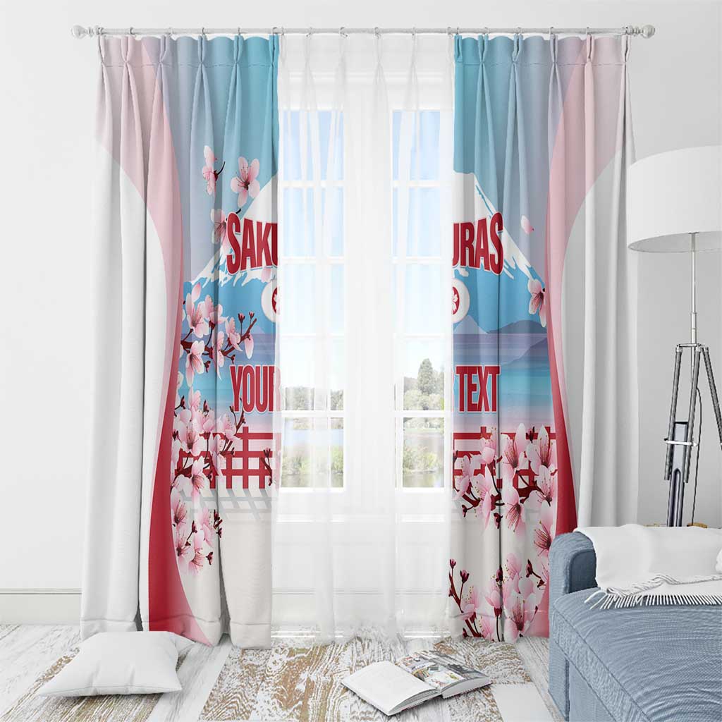 Japan Rugby Custom Window Curtain Go Sakuras Japanese Mount Fuji