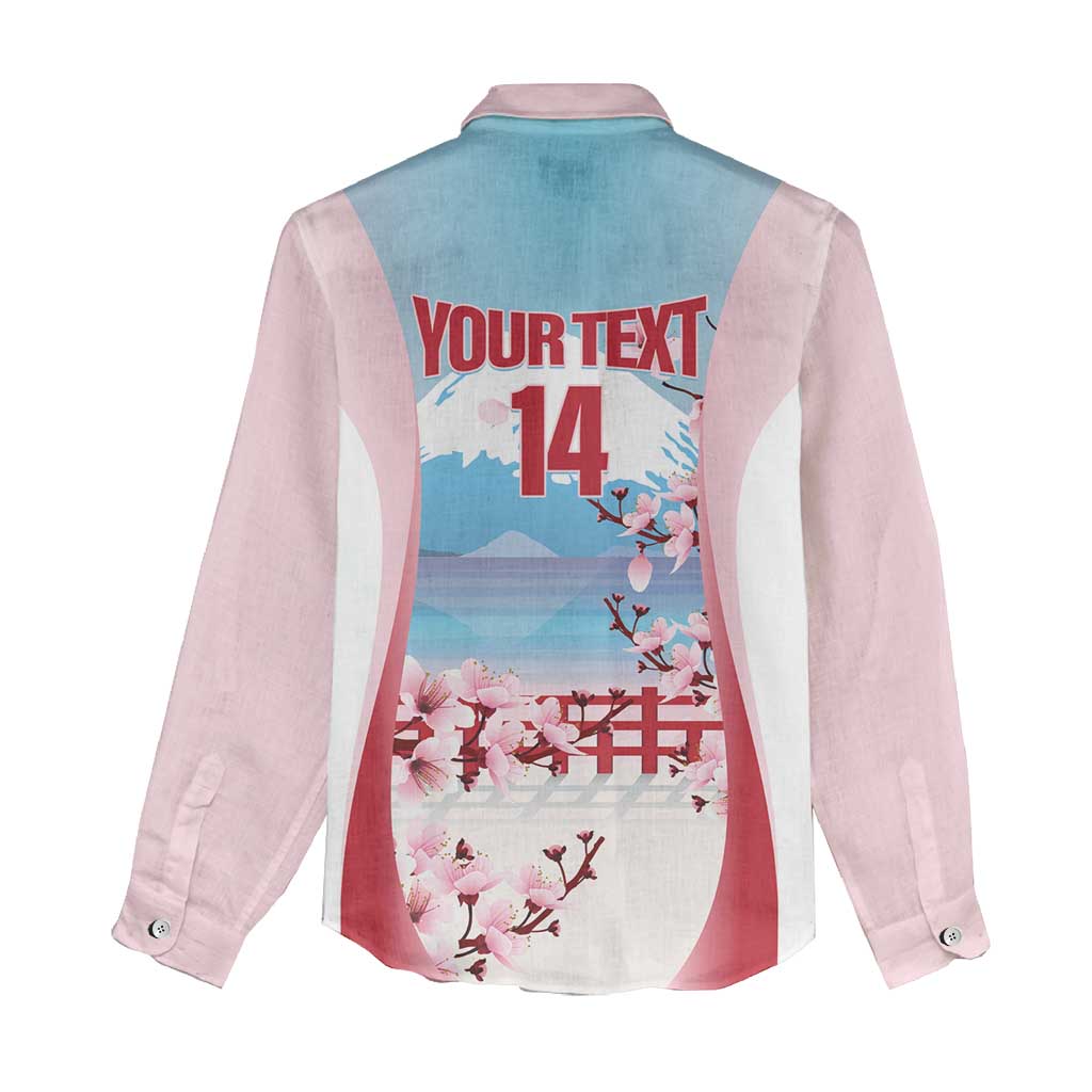 Japan Rugby Custom Women Casual Shirt Go Sakuras Japanese Mount Fuji
