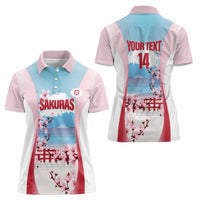 Japan Rugby Custom Women Polo Shirt Go Sakuras Japanese Mount Fuji