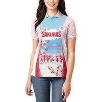 Japan Rugby Custom Women Polo Shirt Go Sakuras Japanese Mount Fuji