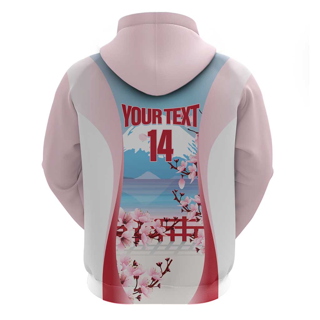 Japan Rugby Custom Zip Hoodie Go Sakuras Japanese Mount Fuji