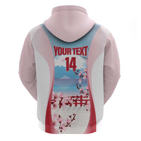 Japan Rugby Custom Zip Hoodie Go Sakuras Japanese Mount Fuji
