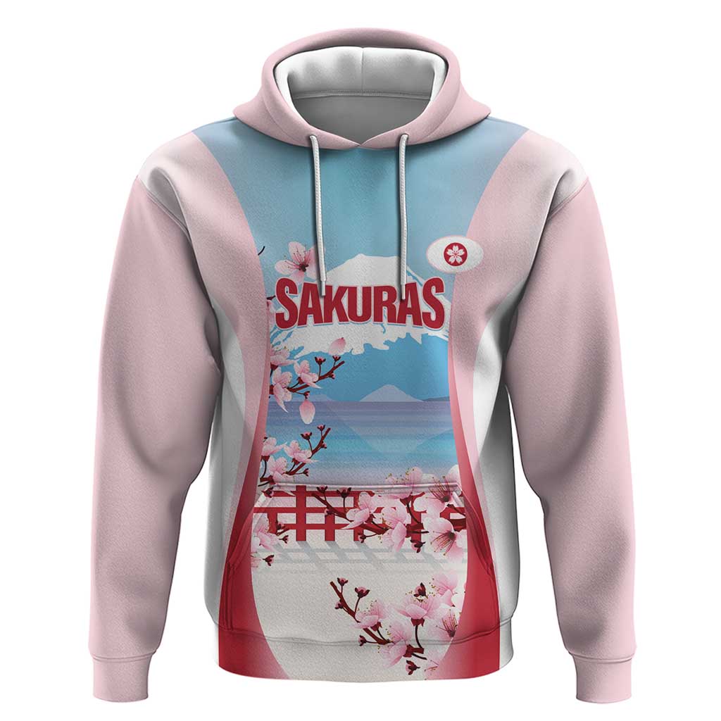 Japan Rugby Custom Zip Hoodie Go Sakuras Japanese Mount Fuji