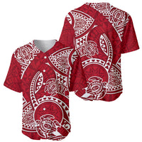 Polynesian Pride Hawaii Baseball Jersey Hawaiian Tribal Honu Red Version - Wonder Print Shop