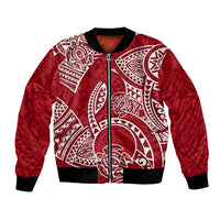 Polynesian Pride Hawaii Bomber Jacket Hawaiian Tribal Honu Red Version - Wonder Print Shop