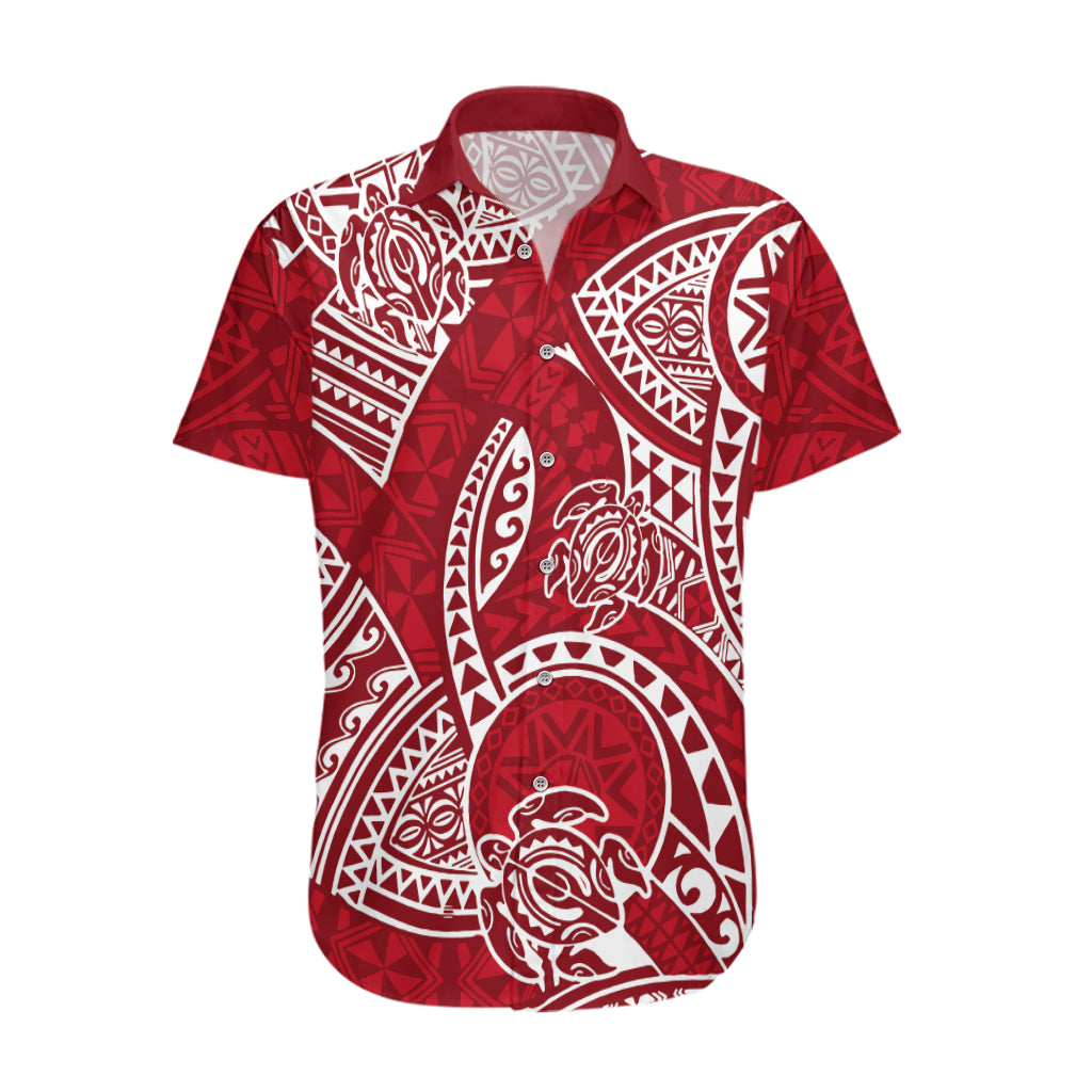 Polynesian Pride Hawaii Hawaiian Shirt Hawaiian Tribal Honu Red Version - Wonder Print Shop