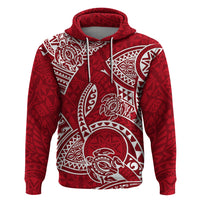 Polynesian Pride Hawaii Hoodie Hawaiian Tribal Honu Red Version - Wonder Print Shop