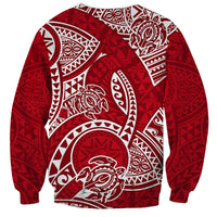 Polynesian Pride Hawaii Sweatshirt Hawaiian Tribal Honu Red Version - Wonder Print Shop